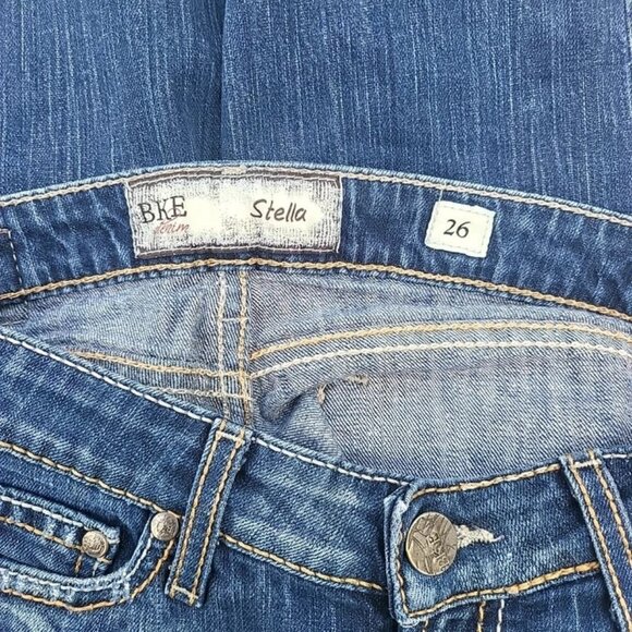 BKE Denim Stella Capri Pants Low Rise Women's Blue Jeans Size 26 - Picture 5 of 7